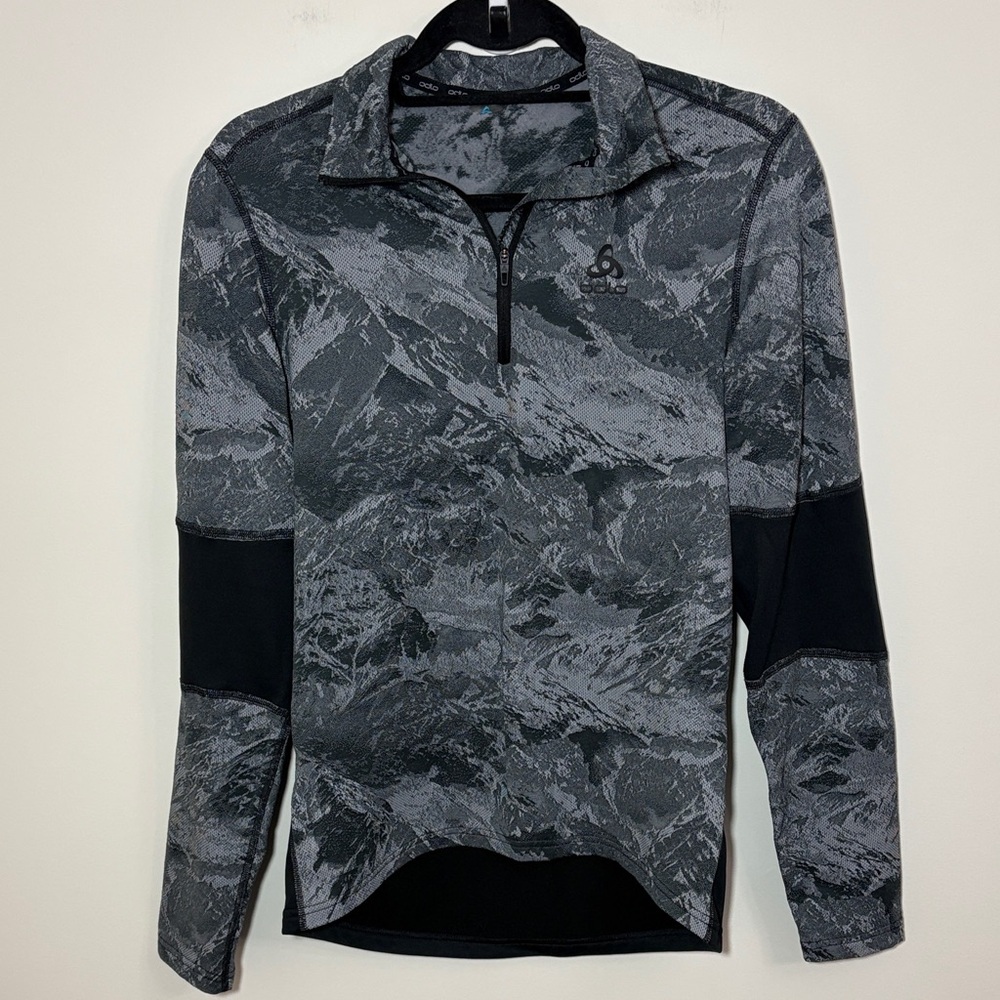 Women's Odlo Black and Gray Performance Quarter Zip